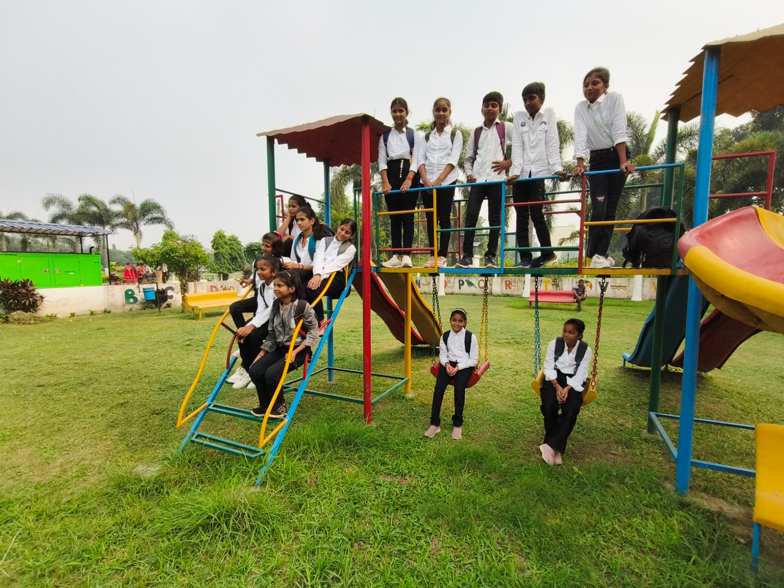 Students enjoying outdoor sports activities